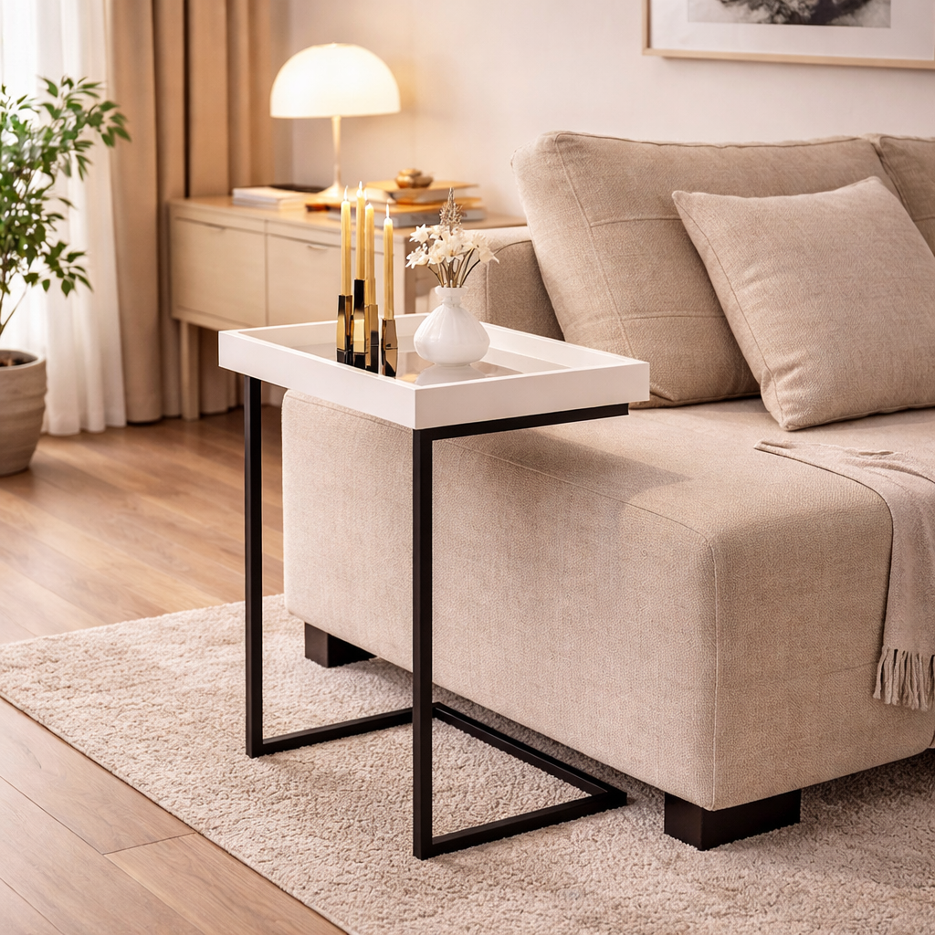 Mesa Lateral Espelhada Moderna