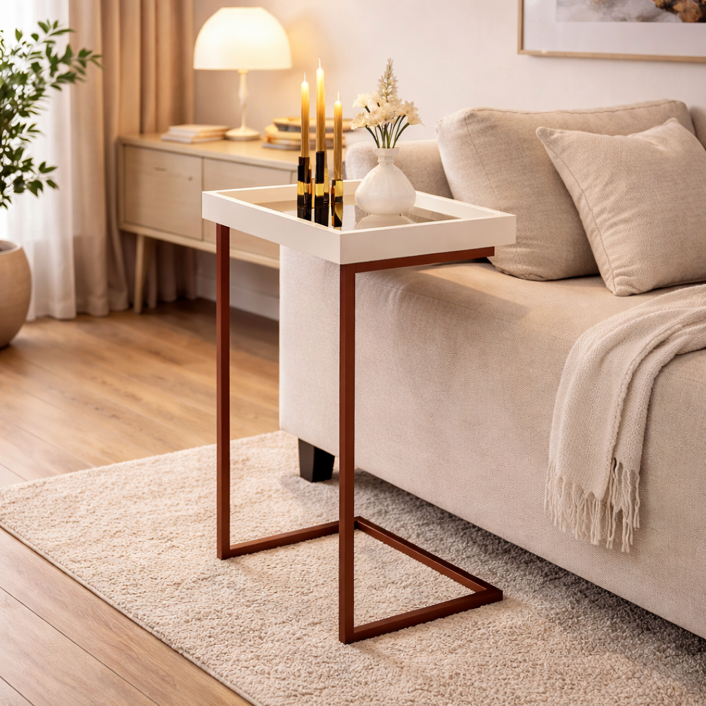 Mesa Lateral Espelhada Moderna