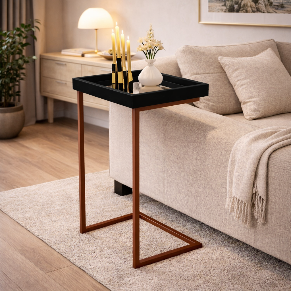 Mesa Lateral Espelhada Moderna