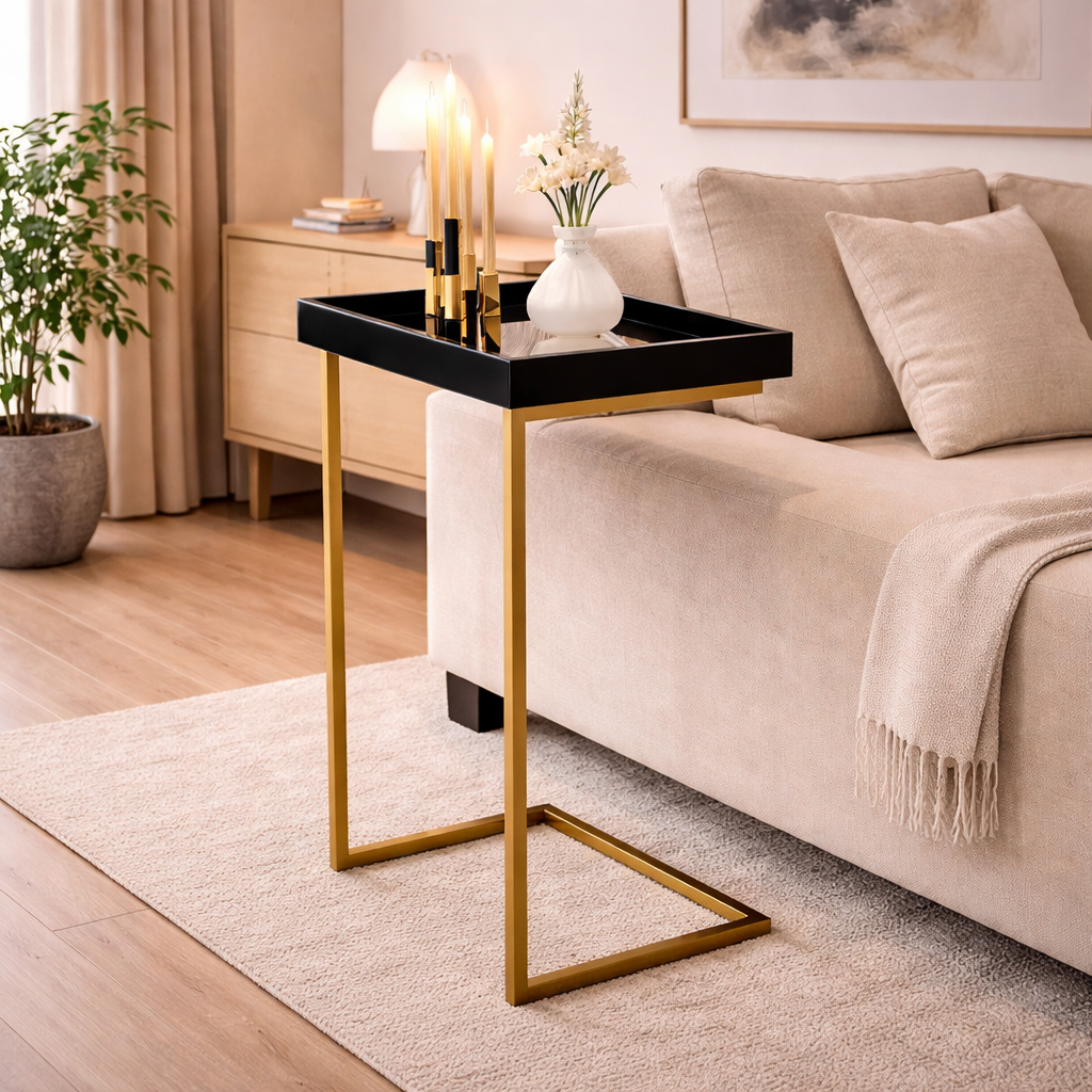 Mesa Lateral Espelhada Moderna
