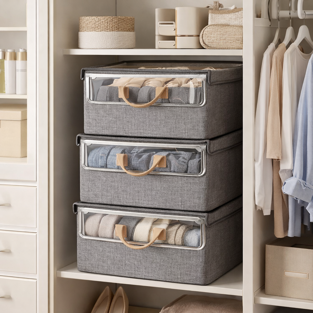 Kit com 3 caixas organizadoras