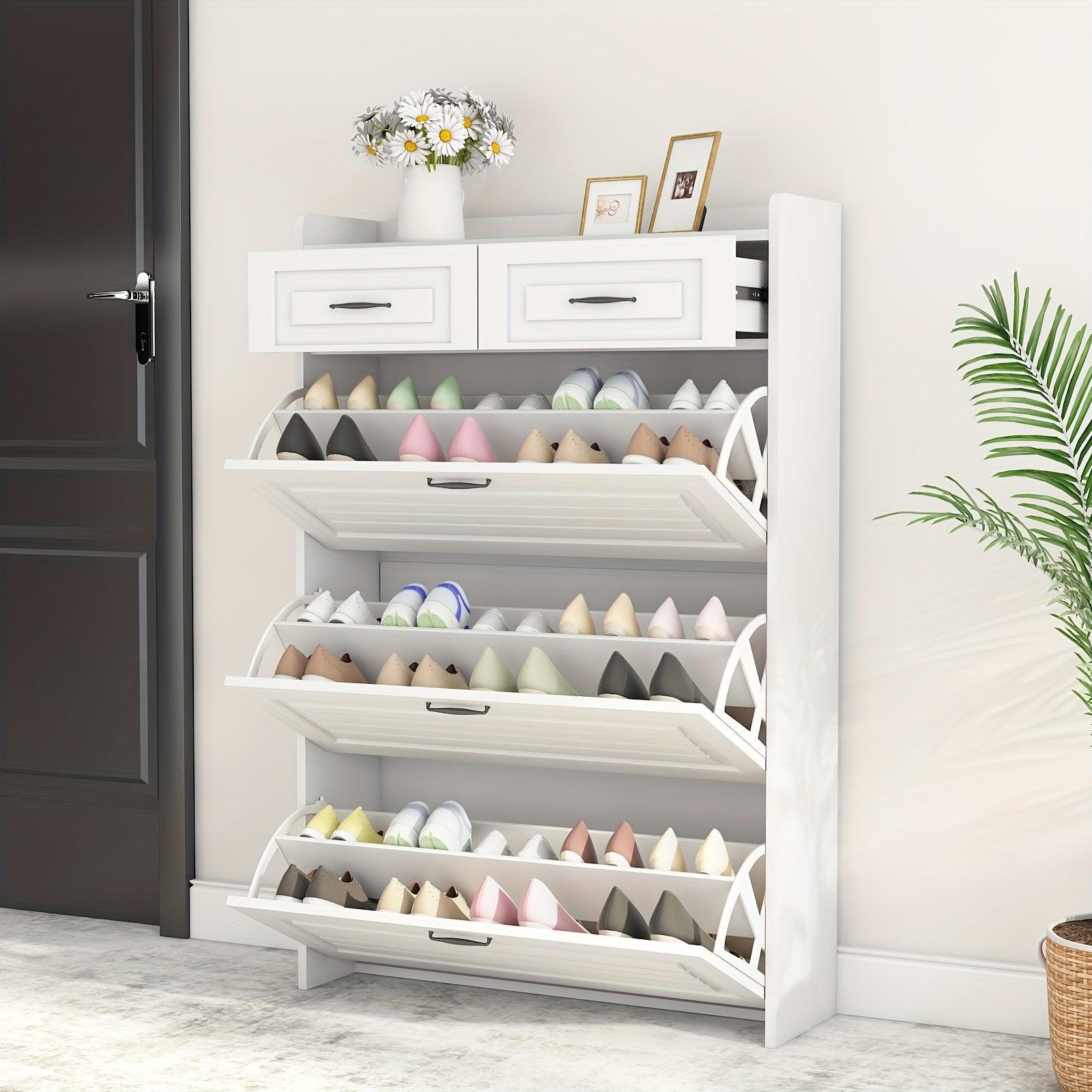 Sapateira Organizadora com 3 Portas 2 Gavetas Compacta