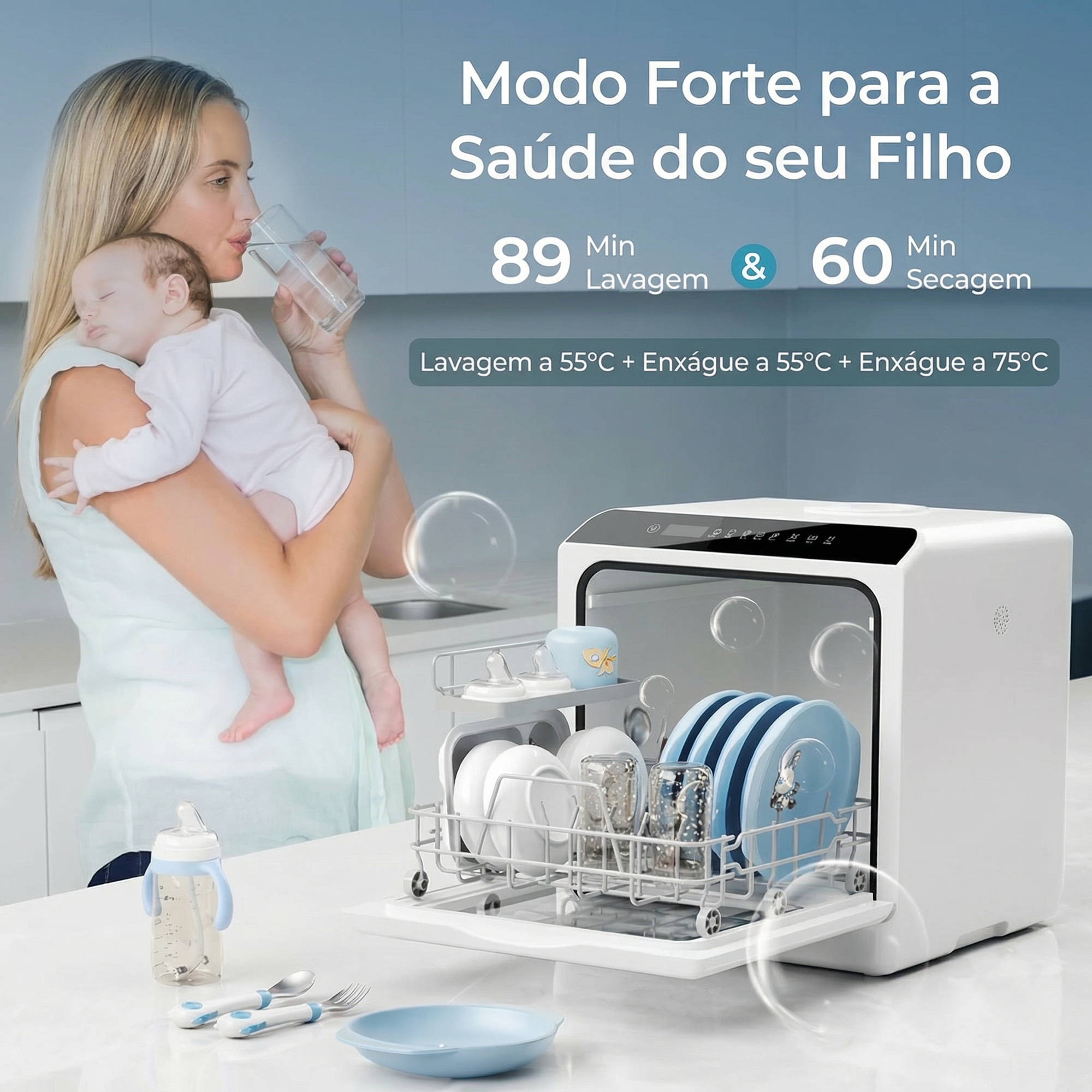 Lava-Louças Portátil de Bancada Ecowasher