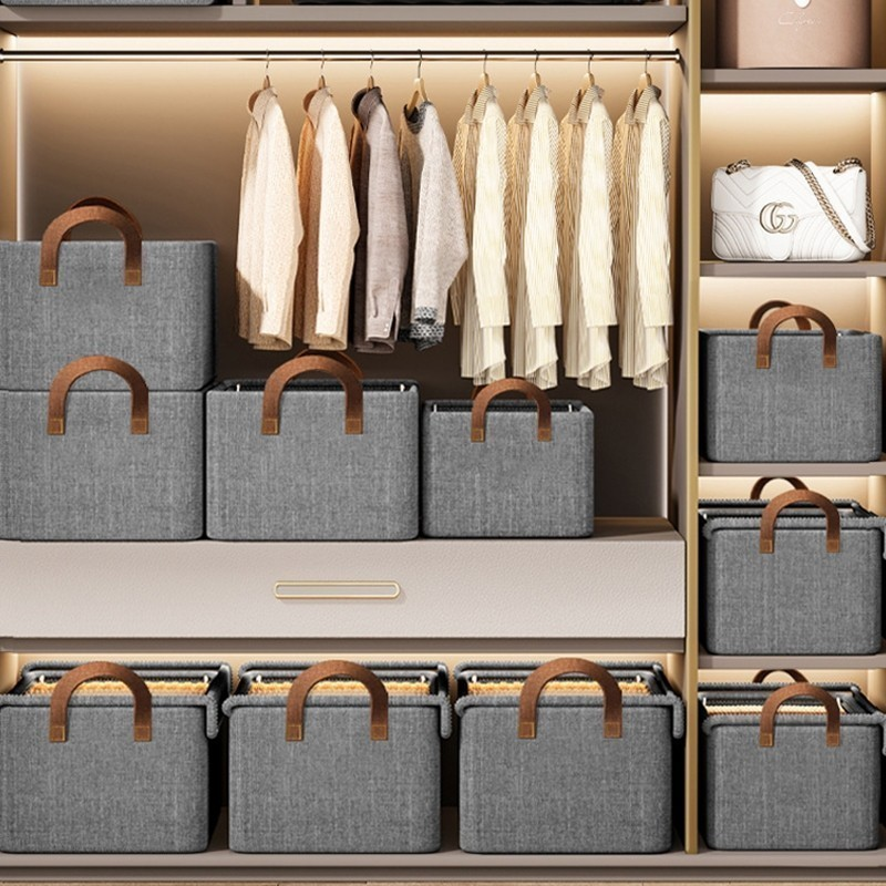KIT 3 Caixas Organizadoras com Tampa Transparente – Oxford Reforçado 47×28×20cm